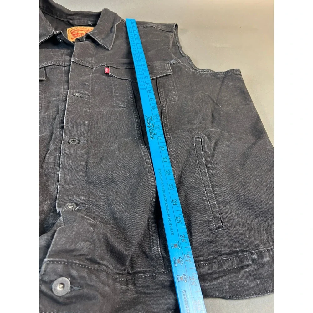 Levis Mens Denim Trucker Vest Black Sleeveless Jacket 4XLT Big & Tall 3068